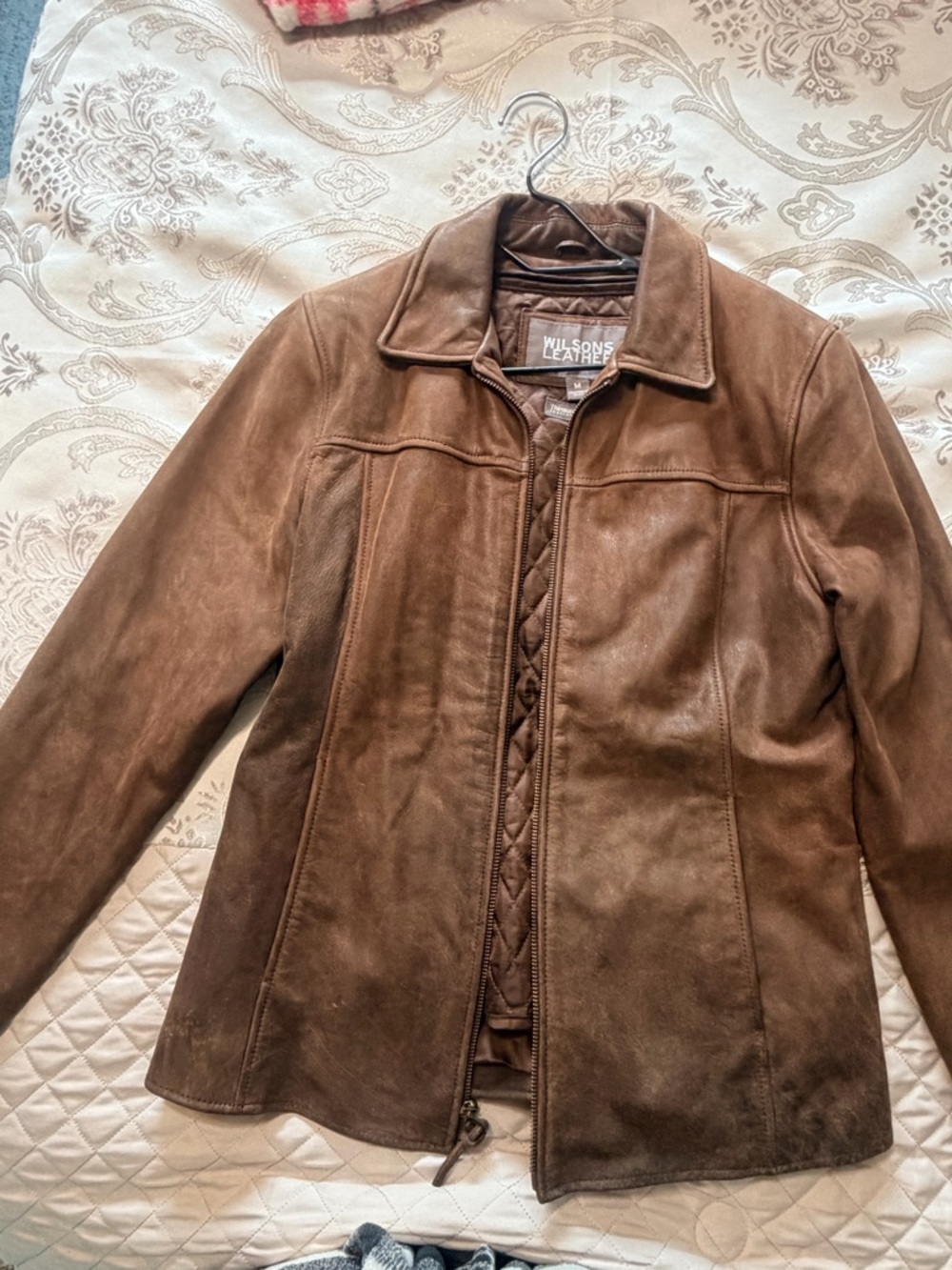 Wilsons Leather Brown Suede Jacket with Quilted Inner Lining